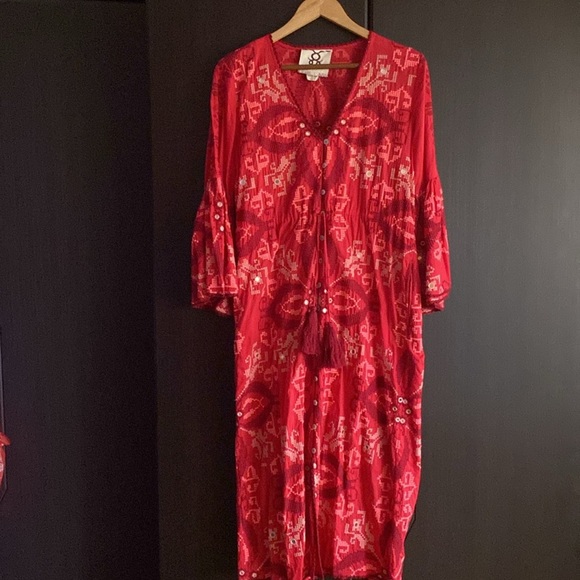 Figue Minette Cross-Stitch Embroidered Midi Dress size S - Picture 2 of 3